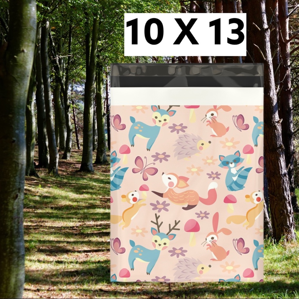 CLEARANCE 50 10X13 Woodland Critters BUNNIES, Poly Mailers Butterflies, Deer - Picture 6 of 9